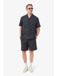 lacoste ανδρική βερμούδα με ριγέ σχέδιο και ελαστική μέση relaxed fit - gh1964 μπλε σκούρο