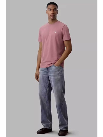 calvin klein jeans ανδρικό t-shirt μονόχρωμο με λογότυπο