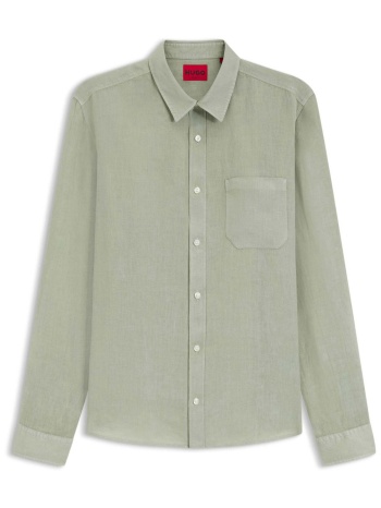 hugo boss ανδρικό πουκάμισο μονόχρωμο relaxed fit `ermano`