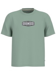 guess ανδρικό t-shirt με logo print - m6ri41k8fq4 πράσινο