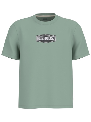 guess ανδρικό t-shirt με logo print - m6ri41k8fq4 πράσινο