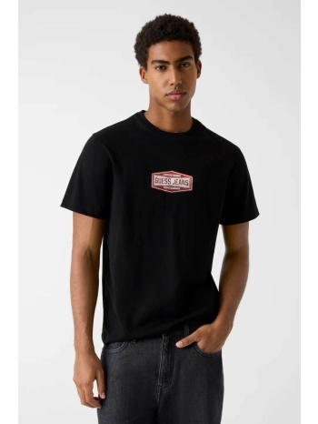 guess ανδρικό t-shirt με logo print - m6ri41k8fq4 μαύρο