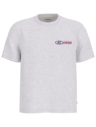 guess ανδρικό t-shirt με logo print regular fit - m6ri43k8fq4 γκρι ανοιχτό