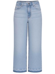 guess γυναικείο τζιν παντελόνι πεντάτσεπο wide leg cropped - w5ba2zd5ra4 denim blue