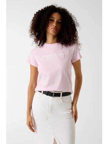guess γυναικείο t-shirt με λογότυπο regular fit 