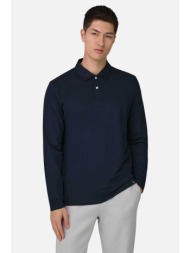 boggi milano ανδρική πόλο μπλούζα μονόχρωμη regular fit `s.cafè®` - bo26p056603 μπλε navy
