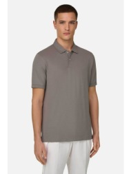 boggi milano ανδρική πόλο μπλούζα μονόχρωμη regular fit `s.cafè®` - bo26p057008 γκρι
