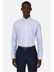 boggi milano ανδρικό πουκάμισο μονόχρωμο slim fit - bo26p058001 γαλάζιο