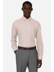 boggi milano ανδρικό πουκάμισο με ριγέ σχέδιο slim fit - bo26p058802 καφέ ανοιχτό