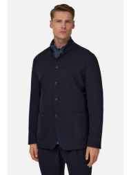 boggi milano ανδρικό σακάκι με nehru γιακά regular fit - bo26p060501 μπλε navy