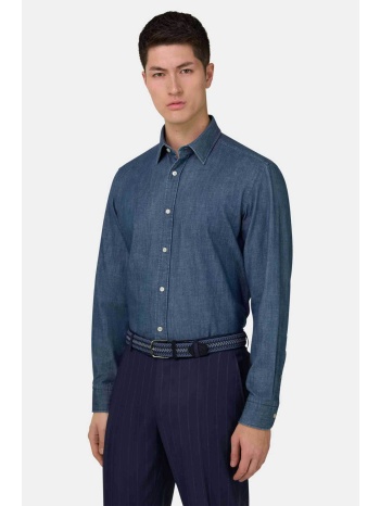 boggi milano ανδρικό denim πουκάμισο regular fit 