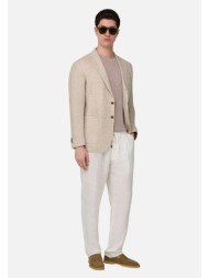 boggi milano ανδρικό λινό σακάκι regular fit - bo26p046601 μπεζ