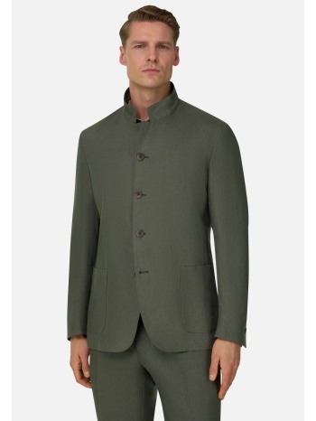 boggi milano ανδρικό λινό σακάκι με nehru γιακά regular fit
