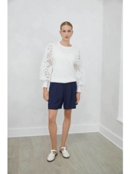 jovonna london γυναικείο σορτς με πιέτες `ella` - ella/shorts/ss26 μπλε σκούρο