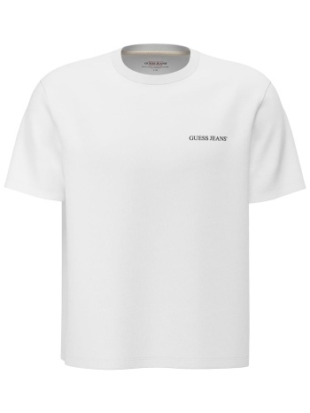 guess ανδρικό t-shirt με logo print - m5bi78k8fq4 λευκό