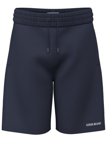 guess ανδρικό σορτς με logo print - m5gd49kcpr1 μπλε navy