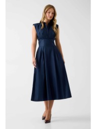 guess γυναικείο midi αμάνικο φόρεμα a-line - w6gka0w2353 μπλε σκούρο