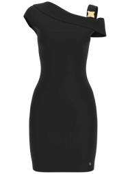 guess γυναικείο mini αμάνικο φόρεμα με off-shoulder σχέδιο `brigitte` - w6gk23k3017 μαύρο