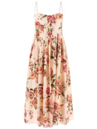 guess γυναικείo midi αμάνικο φόρεμα με floral print ``bria`` - w6gkafw2558 ροζ