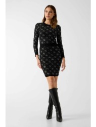 guess γυναικεία mini φούστα με all-over logo print regular fit - w6rd0oz3jd2 μαύρο
