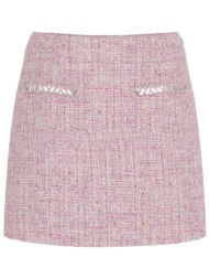 guess γυναικεία mini tweed φούστα regular fit - w6rd56wj632 ροζ