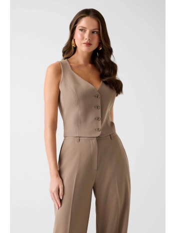 guess γυναικείο αμάνικο γιλέκο με κουμπιά slim fit 