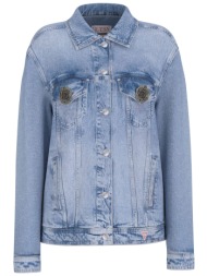 guess γυναικείο denim jacket `anna` - w6rn73d6833 denim blue