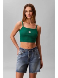 calvin klein jeans γυναικείο τοπ αμάνικο ribbed - lv047f221g πράσινο