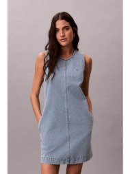 calvin klein jeans γυναικείο mini φόρεμα denim αμάνικο regular fit - lv047f499g denim blue