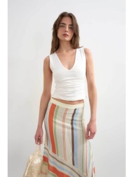 topshop γυναικείο τοπ αμάνικο με v λαιμόκοψη `my` - 31001072 λευκό