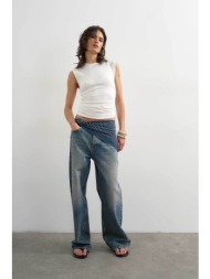 topshop γυναικείο τοπ με σούρα στο πλάι `guri` - 31001083 λευκό