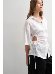 topshop γυναικείο πουκάμισο με cut out σχέδιο `zola` - 31001150 λευκό