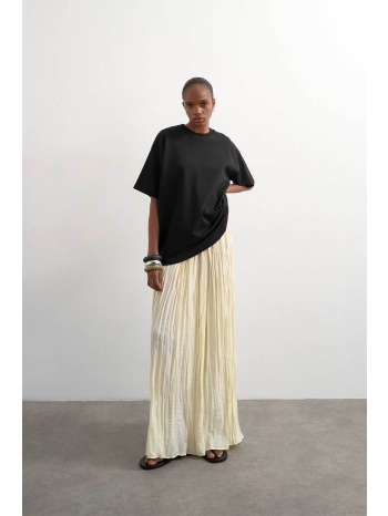 topshop γυναικεία maxi φούστα πλισέ `thea` - 31001148 εκρού
