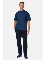 boggi milano ανδρικό παντελόνι φόρμας μονόχρωμο relaxed fit - bo26p008101 μπλε navy