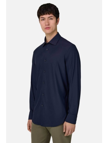 boggi milano ανδρικό πουκάμισο μονόχρωμο slim fit `b tech`