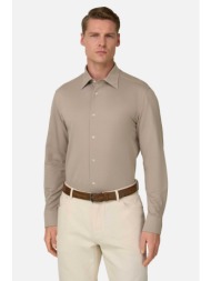boggi milano ανδρικό πουκάμισο μονόχρωμο regular fit - bo26p019305 καφέ ανοιχτό