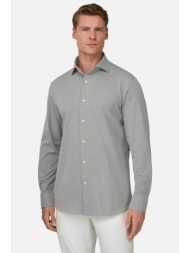 boggi milano ανδρικό πουκάμισο μονόχρωμο regular fit - bo26p019603 πράσινο σκούρο