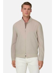 boggi milano ανδρικό bomber jacket μονόχρωμο regular fit - bo26p022001 μπεζ
