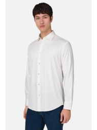 boggi milano ανδρικό πουκάμισο μονόχρωμο regular fit - bo26p030501 λευκό