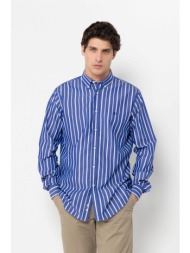 the bostonians ανδρικό πουκάμισο button down poplin με ριγέ σχέδιο και κεντημένο λογότυπο regular fi