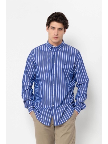 the bostonians ανδρικό πουκάμισο button down poplin με ριγέ