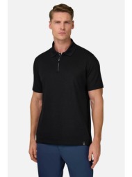 boggi milano ανδρική πόλο μπλούζα κοντομάνικη πικέ regular fit - bo26p044902 μαύρο