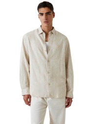guess ανδρικό πουκάμισο μονόχρωμο regular fit - m6gh24w1715 taupe