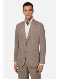 boggi milano ανδρικό λινό σακάκι regular fit - bo26p030401 καφέ ανοιχτό