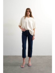 topshop γυναικείο τζιν παντελόνι straight fit `runway` - 31000895 denim blue σκούρο