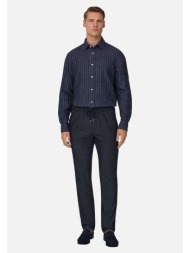 boggi milano ανδρικό παντελόνι casual με ελαστική μέση tapered fit - bo26p076401 μπλε navy