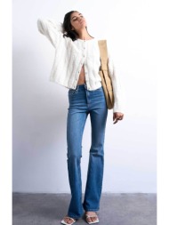 topshop γυναικείο τζιν παντελόνι flared fit `jamie` - 31000894 denim blue