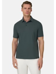 boggi milano ανδρική πόλο μπλούζα μονόχρωμη regular fit `pima` - bo26p034709 πράσινο σκούρο