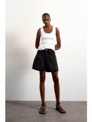 topshop γυναικεία denim βερμούδα `vigga` - 31000675 μαύρο