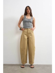 topshop γυναικείο παντελόνι regular fit `noor` - 31001127 μπεζ